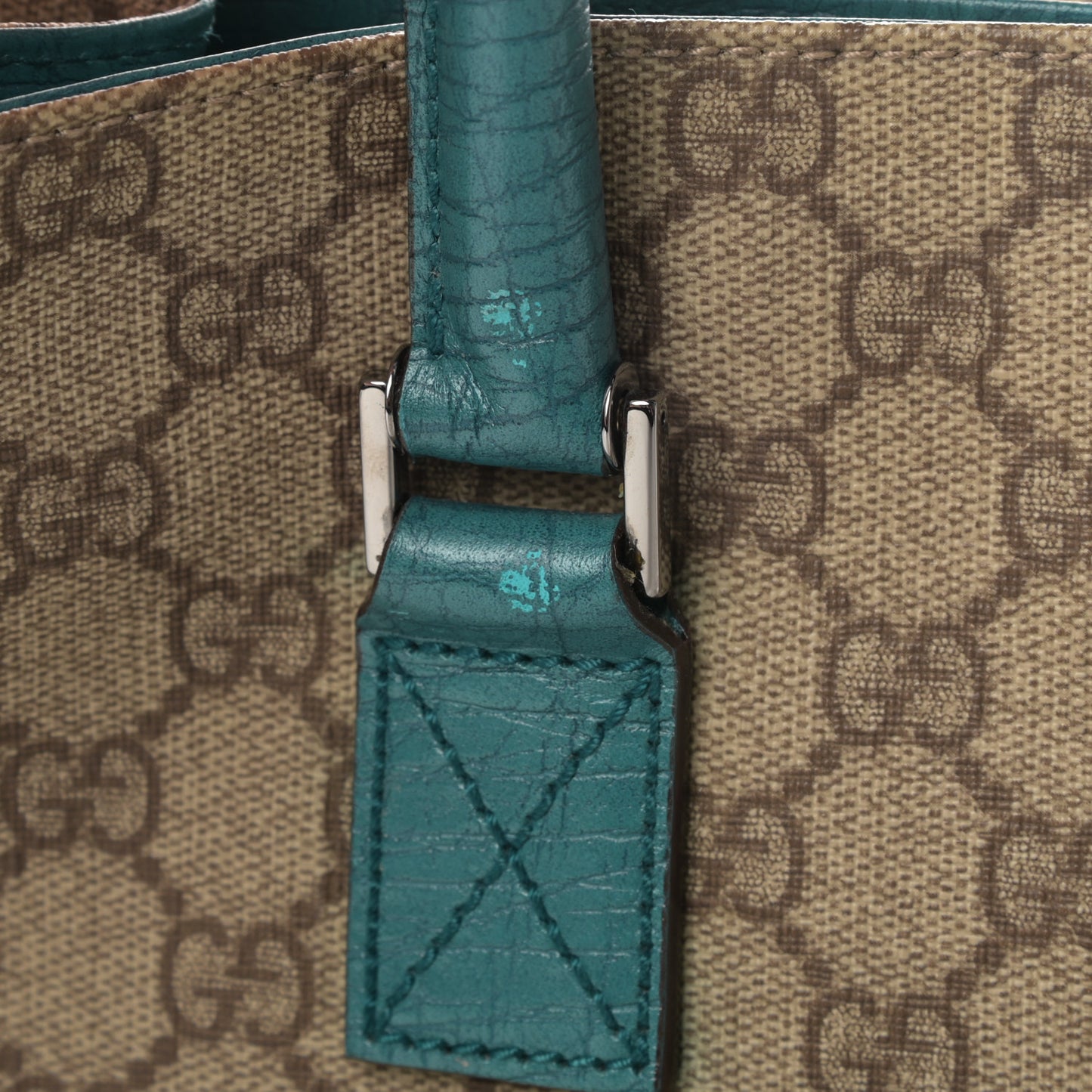 GG Plus Monogram Small Vertical Tote Turquoise