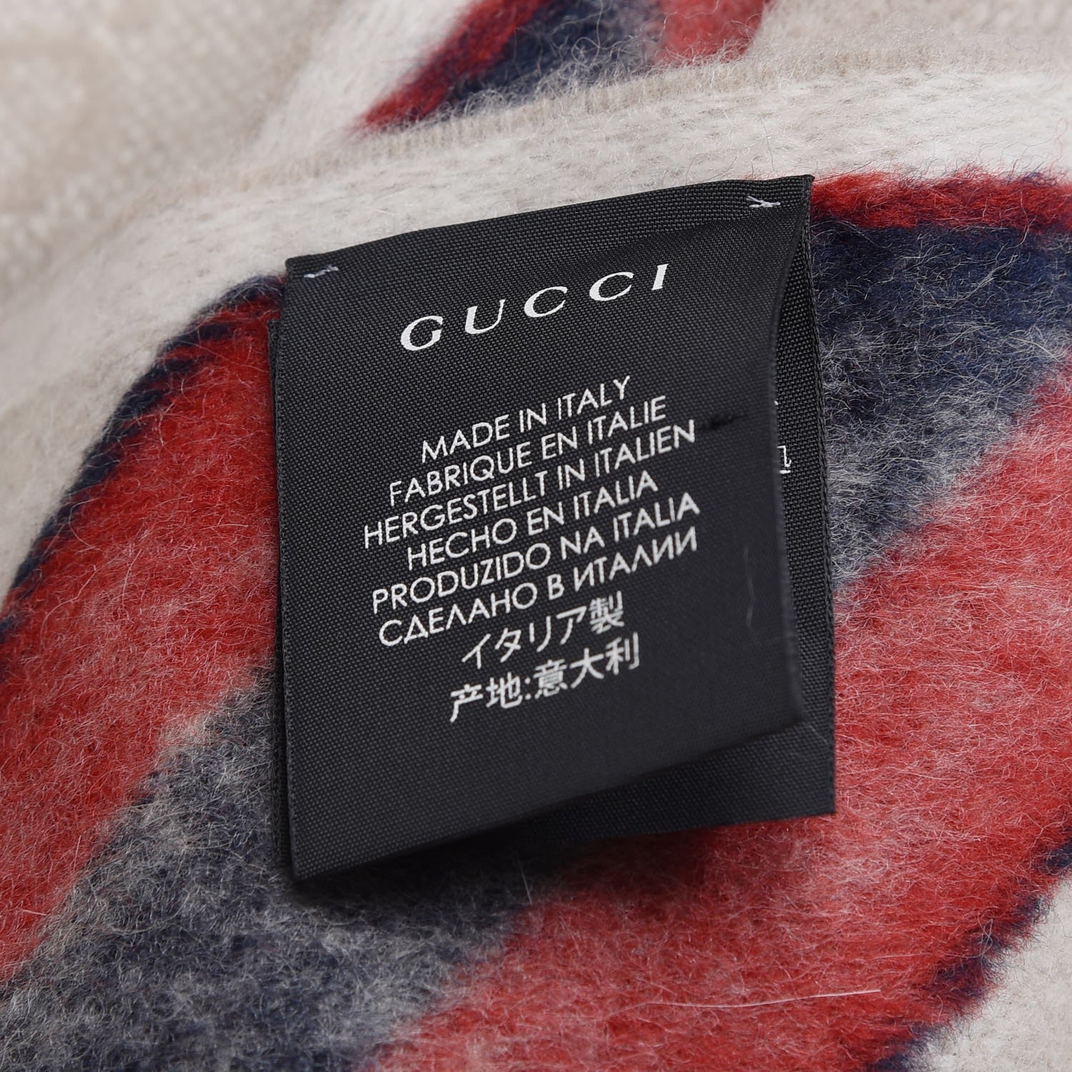 Gucci Wool Angora Monogram Web New Nikky Scarf Sand Blue 6 of 8
