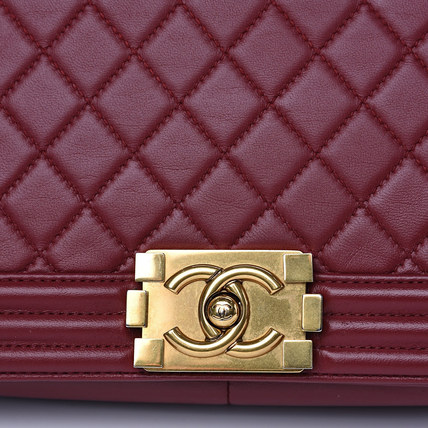 Chanel Lambskin Quilted New Medium Boy Flap Dark Red 11 of 12