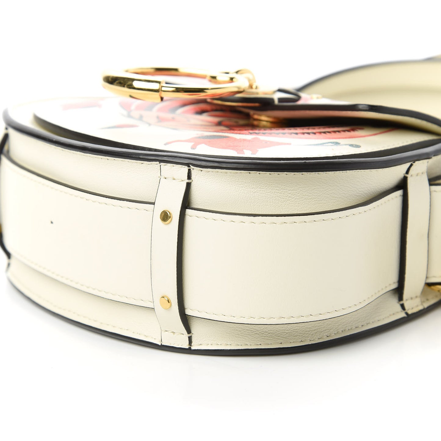 Calfskin Small Artistic Print Tess Bag Natural White