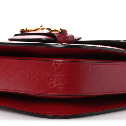 Gucci GG Supreme Monogram Azalea Calfskin Horsebit 1955 Shoulder Bag Beige Ebony New Cherry Red 10 of 11