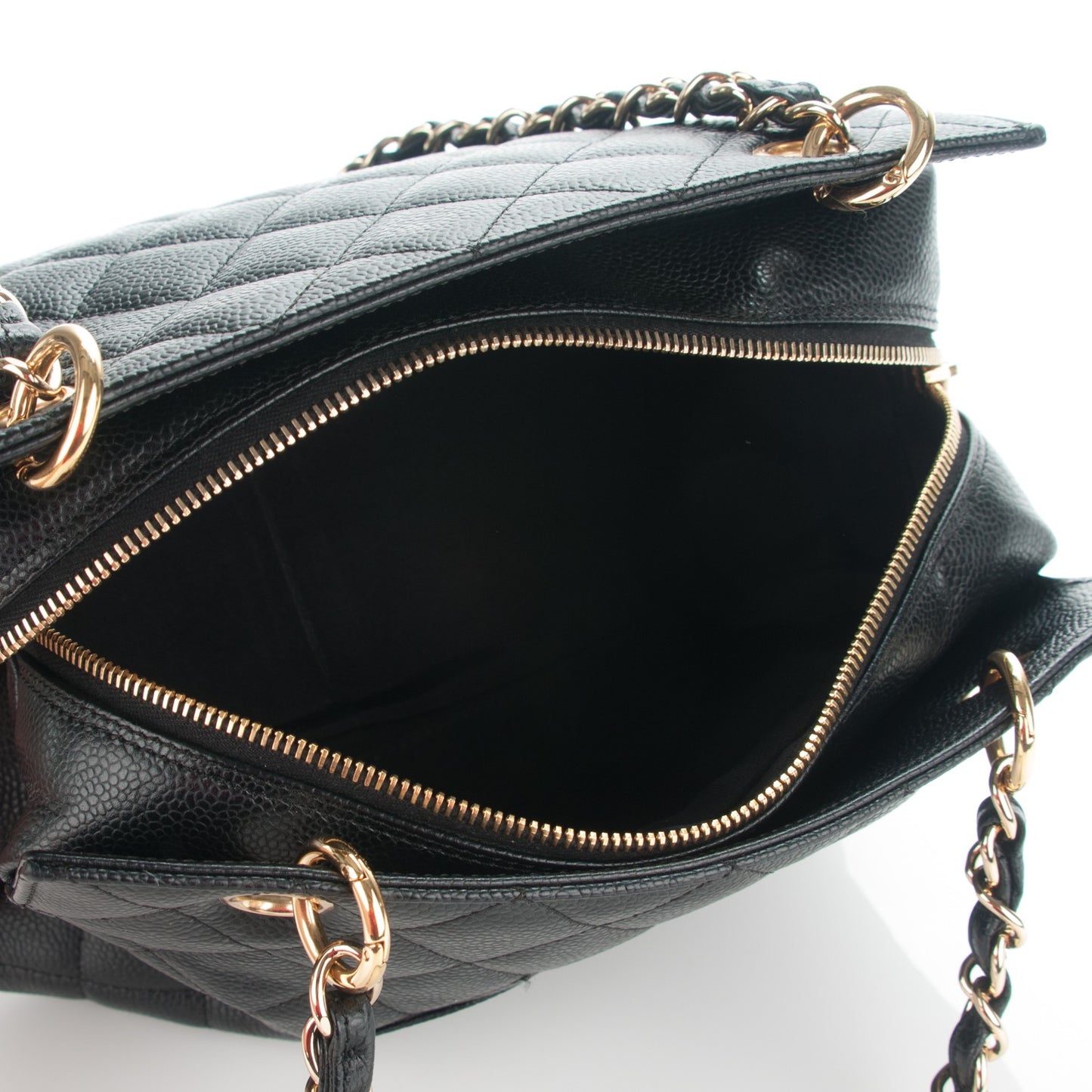 Caviar Quilted Petit Timeless Tote PTT Black