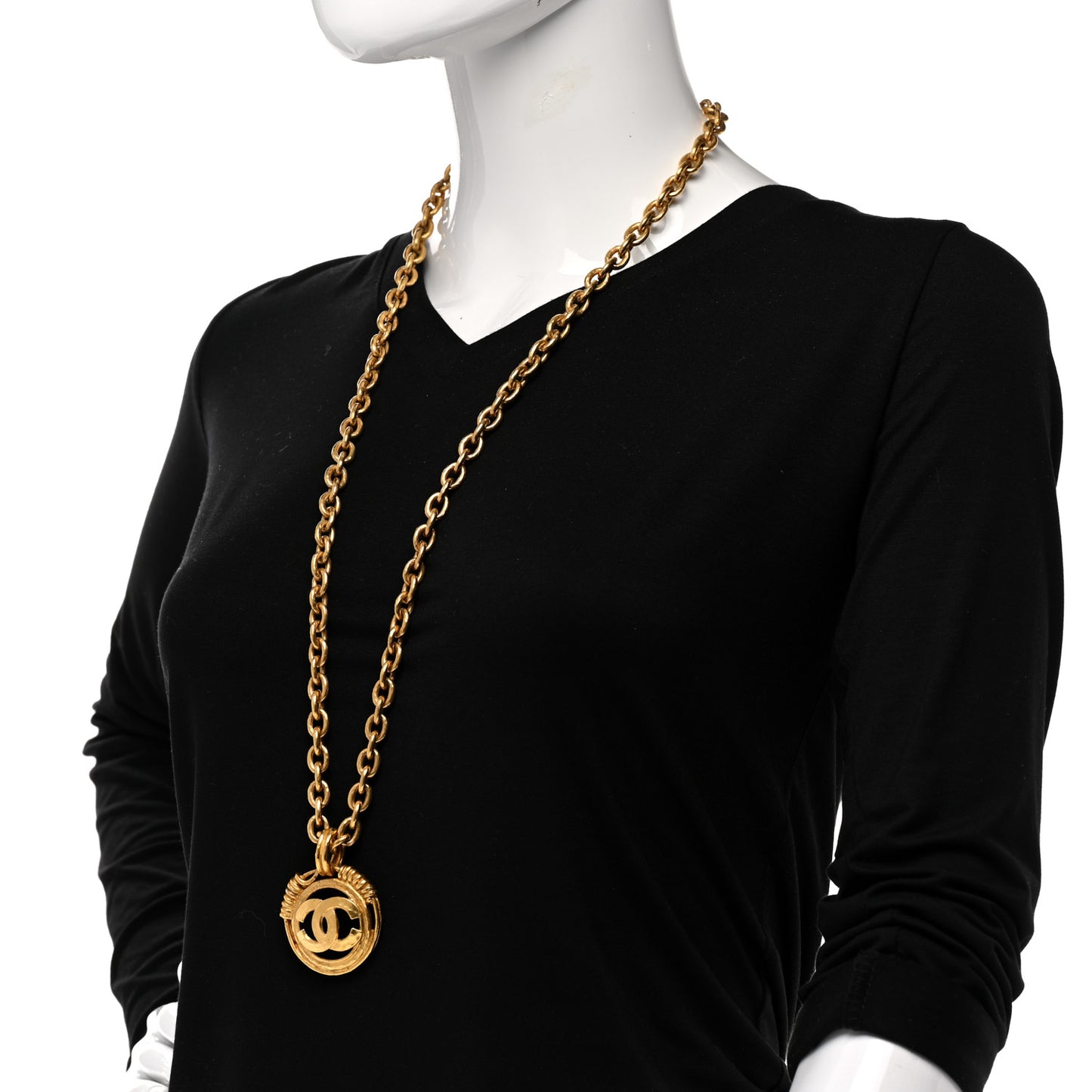 CC Chain Pendant Necklace Gold