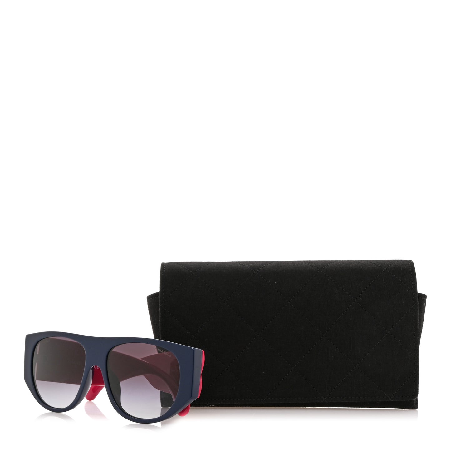 Acetate Quilted CC Pilot Sunglasses 71465 Blue Red