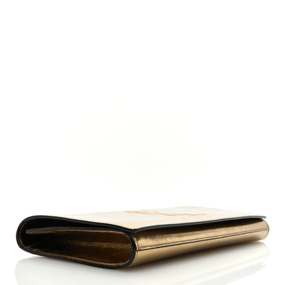 Saint Laurent Metallic Calfskin Monogram Large Belle De Jour Clutch Gold 4 of 6