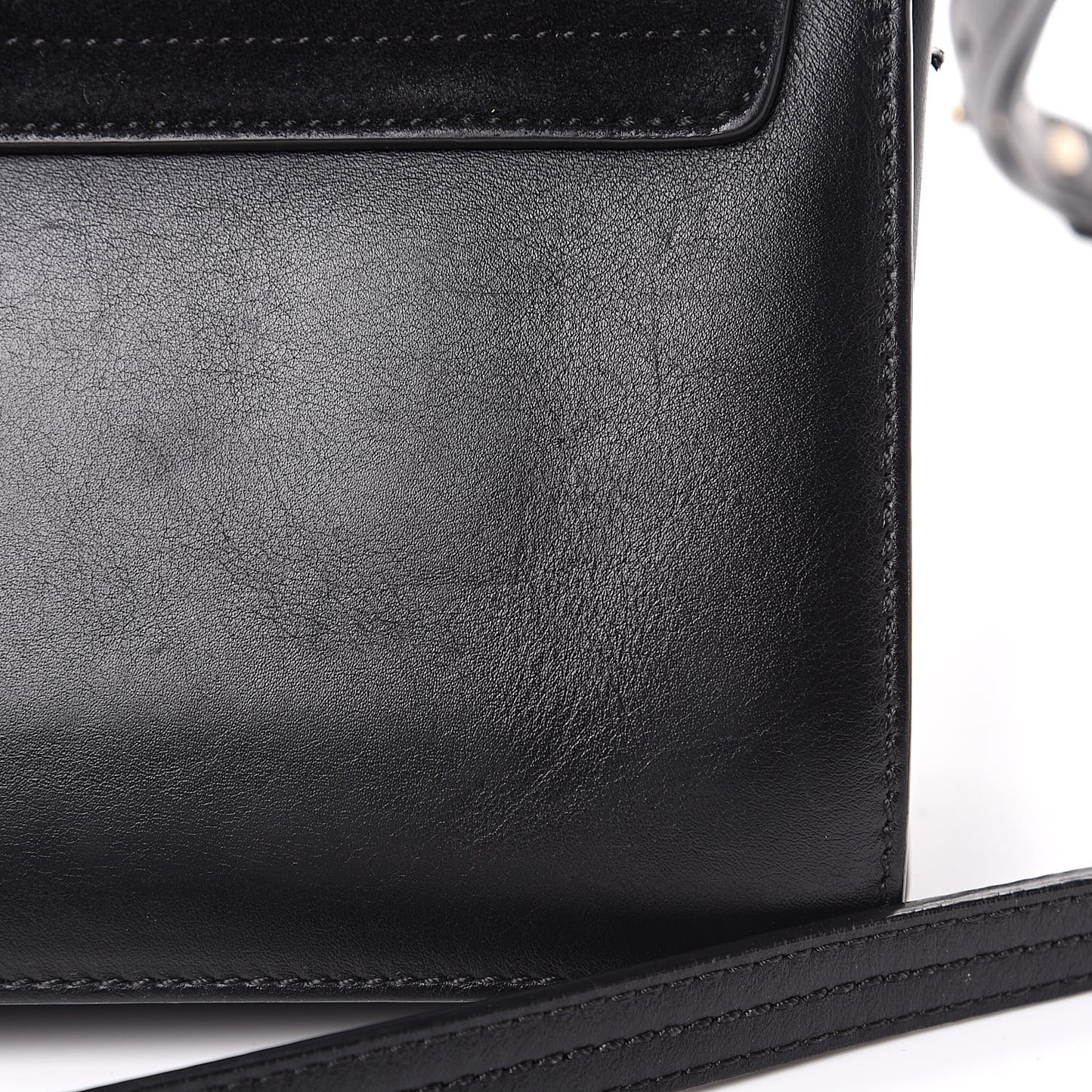 Suede Calfskin Small Faye Shoulder Bag Black