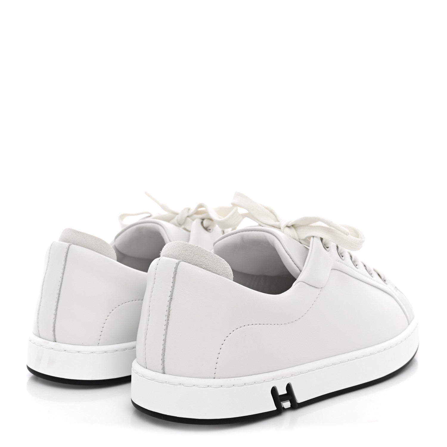 Hermes Calfskin Suede Goatskin Mens Kid Sneakers 37 White 5 of 9