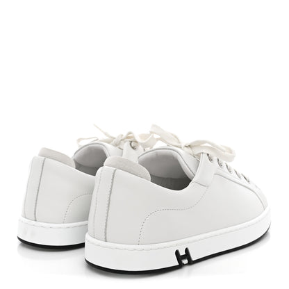 Hermes Calfskin Suede Goatskin Mens Kid Sneakers 37 White 5 of 9