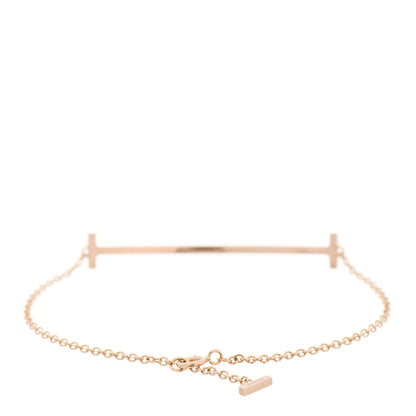Tiffany 18K Rose Gold Diamond T Smile Bracelet 2 of 4