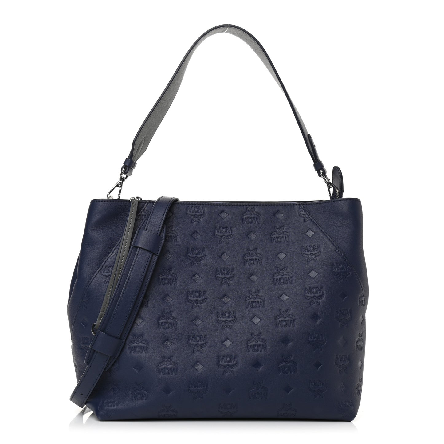 Calfskin Ottomar Monogram Medium Klara Hobo Navy Blue