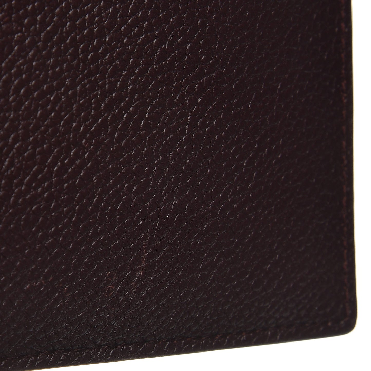 Grained Calfskin 5 Fragments Zip Pouch Card Holder Bordeaux