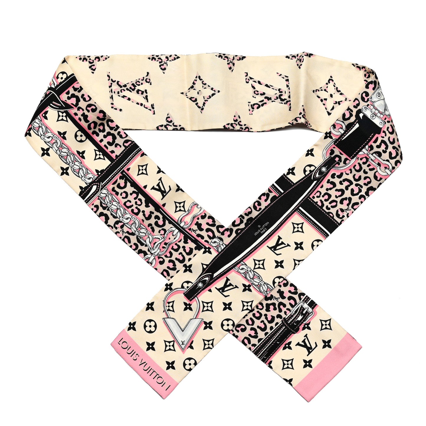 Silk Monogram Wild At Heart Bandeau Cream