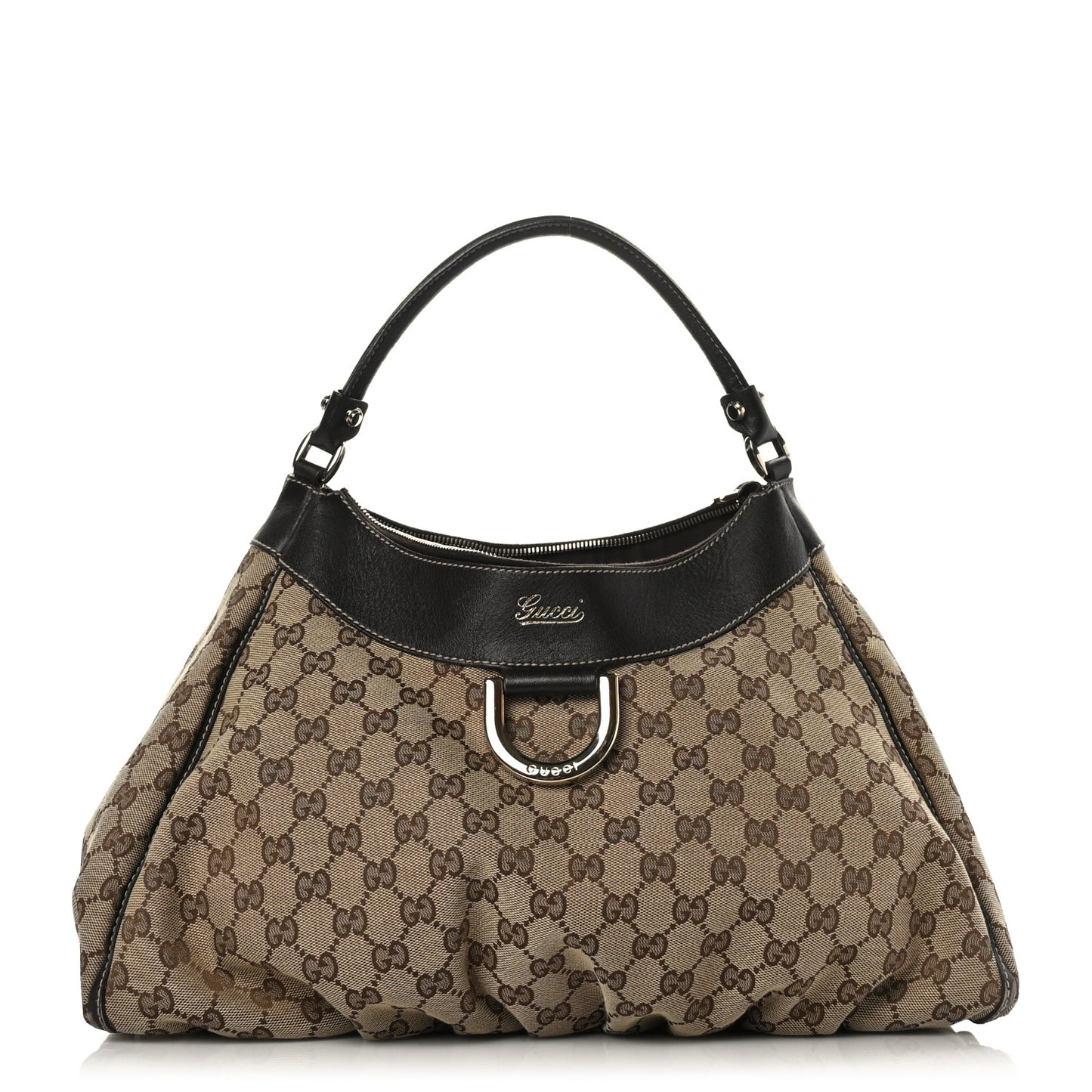 Monogram Large D Gold Hobo Dark Brown