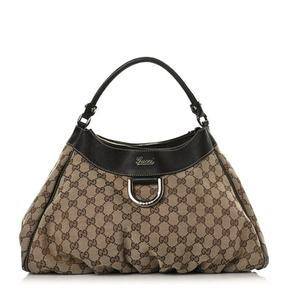 Gucci Monogram Large D Gold Hobo Dark Brown 1 of 13
