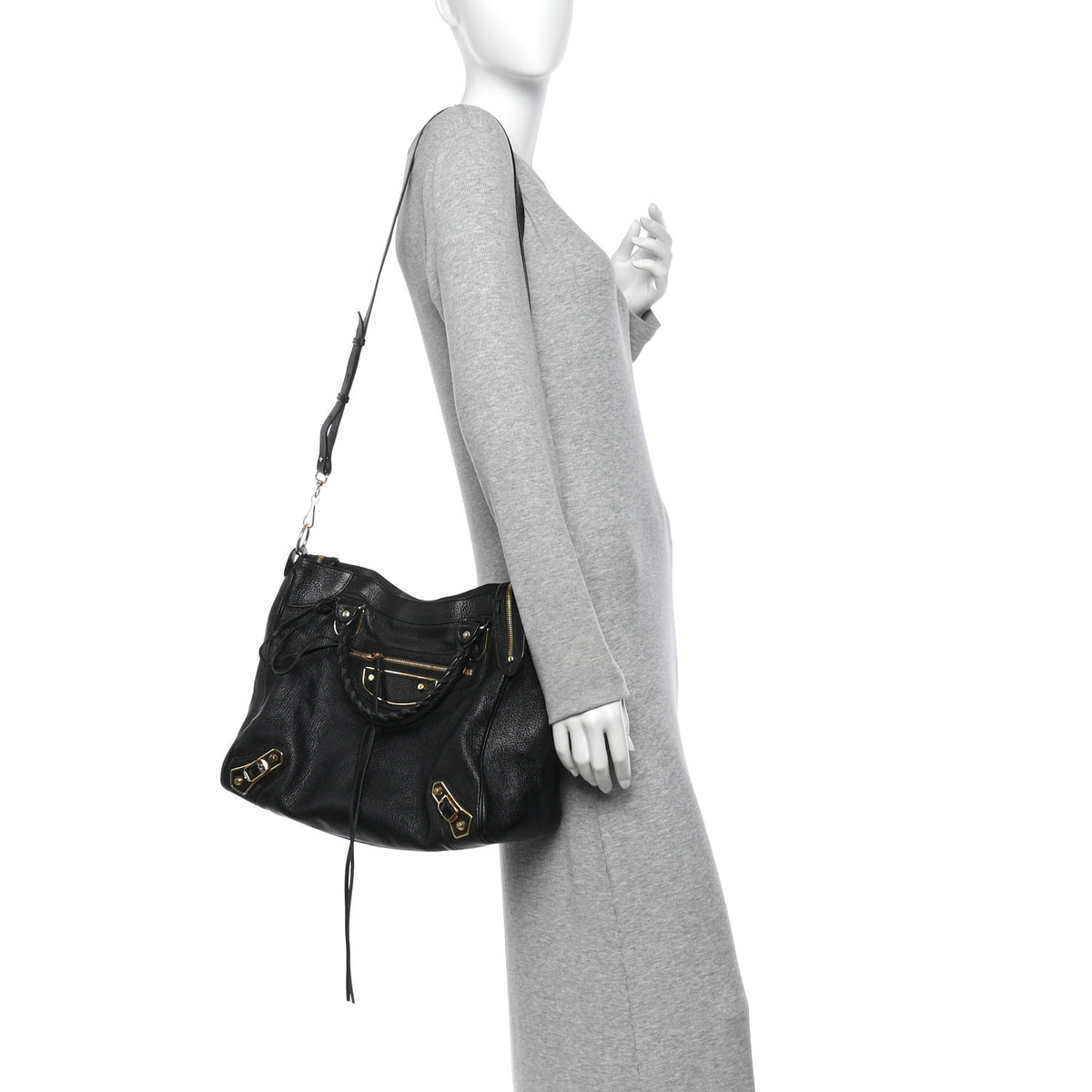 Balenciaga Chevre Gold Metallic Edge Hardware Velo Black 2 of 11