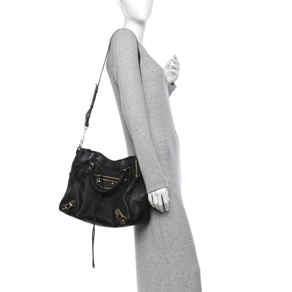 Balenciaga Chevre Gold Metallic Edge Hardware Velo Black 2 of 11