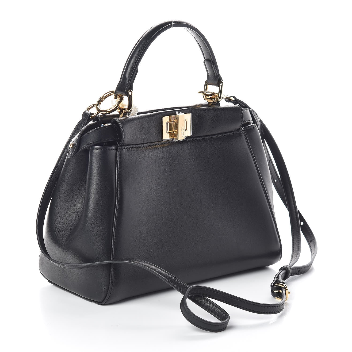 Fendi Nappa Mini Peekaboo Iconic Satchel Black 3 of 11