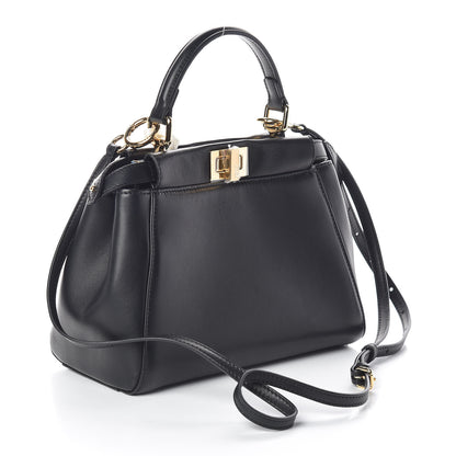 Fendi Nappa Mini Peekaboo Iconic Satchel Black 3 of 11