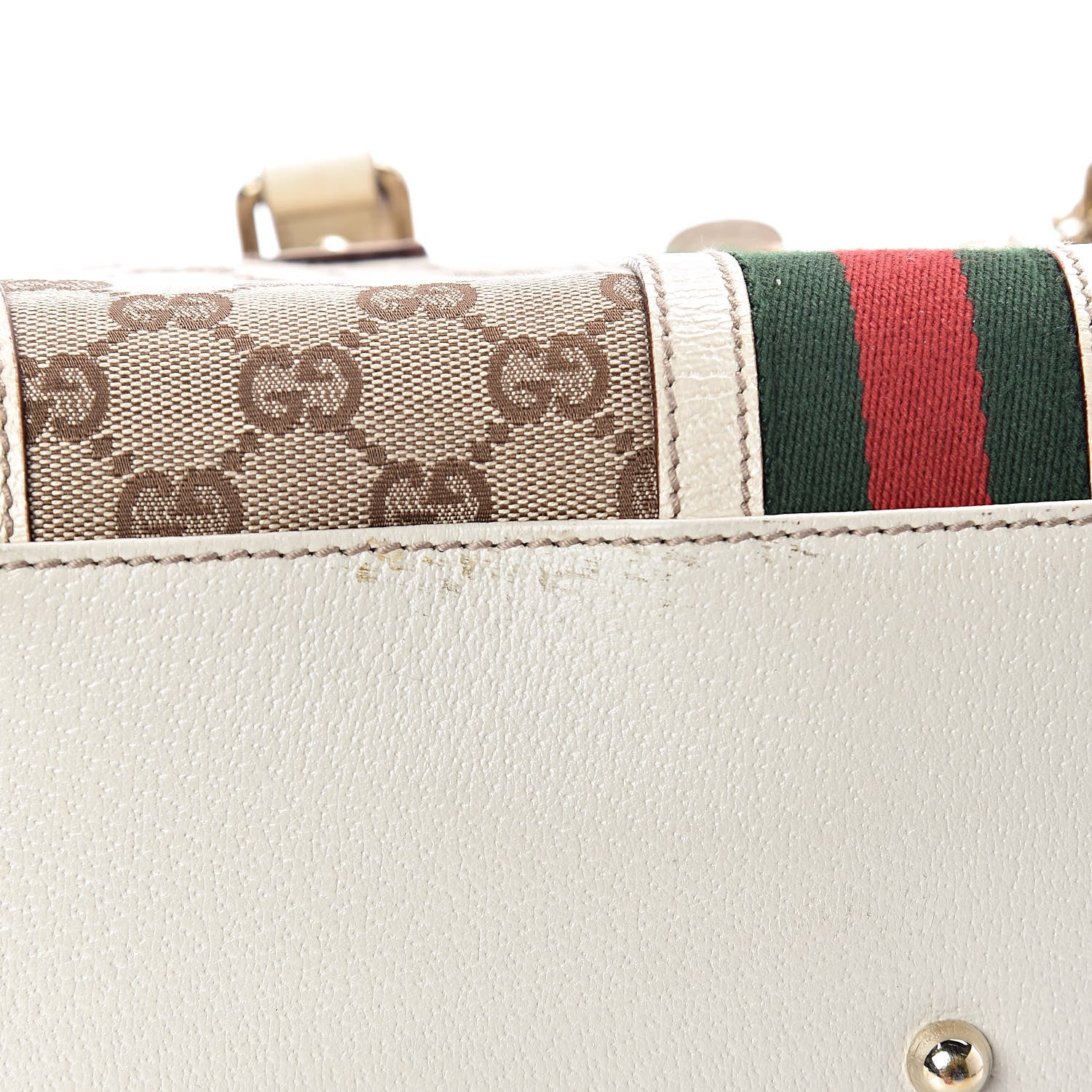 Gucci Monogram Web Large Treasure Boston Tote Beige 14 of 17