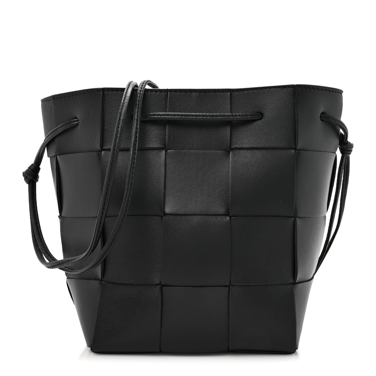 Nappa Maxi Intrecciato Cassette Bucket Bag Black