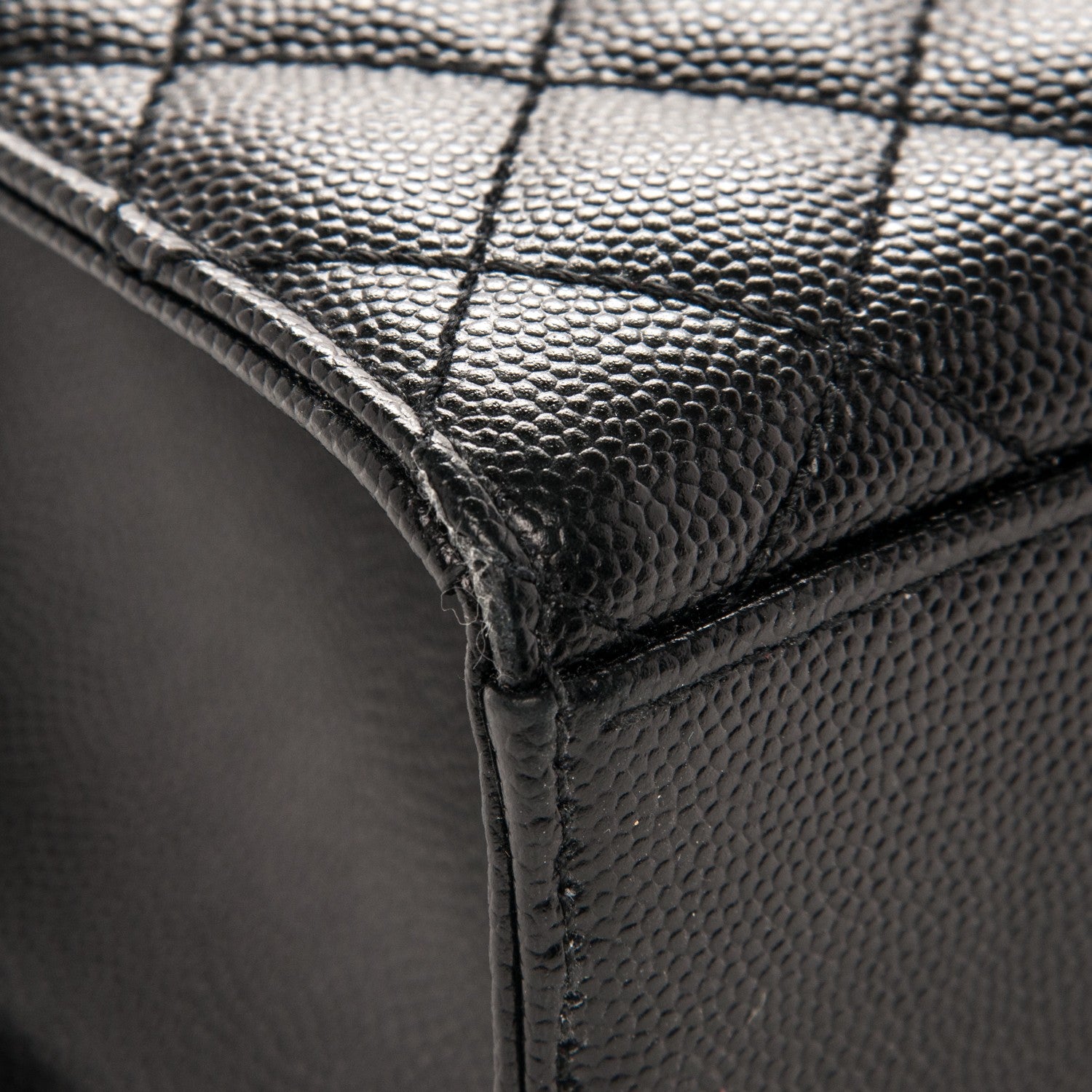 Saint Laurent Grain De Poudre Textured Mixed Matelasse Large Triquilt Monogram Monochrome Satchel Black 9 of 9