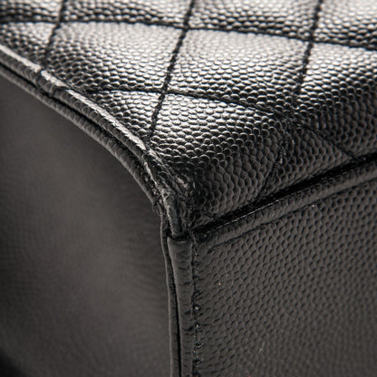 Saint Laurent Grain De Poudre Textured Mixed Matelasse Large Triquilt Monogram Monochrome Satchel Black 9 of 9