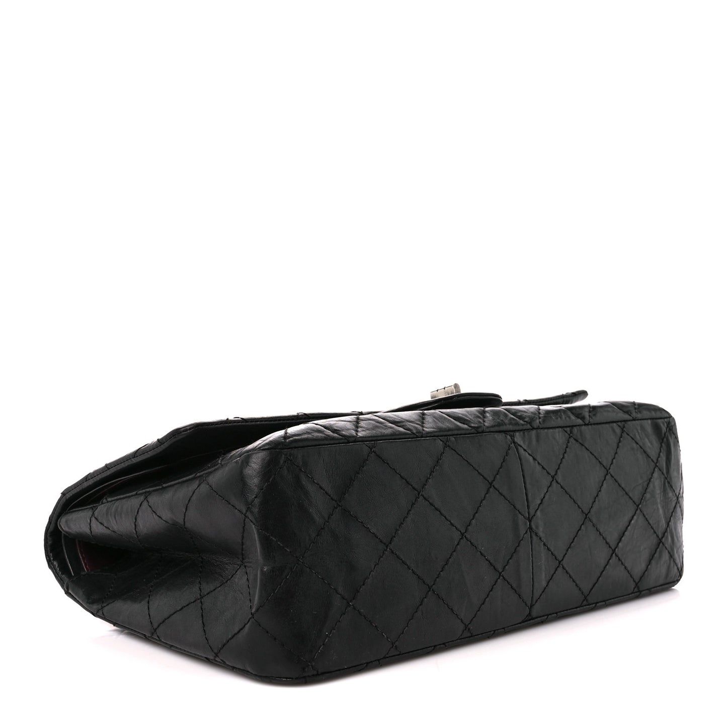 Aged Calfskin Quilted 2.55 Reissue 227 Flap Black