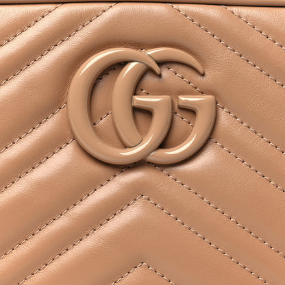 Gucci Calfskin Matelasse Monochrome Small GG Marmont Chain Shoulder Bag Camelia 8 of 11