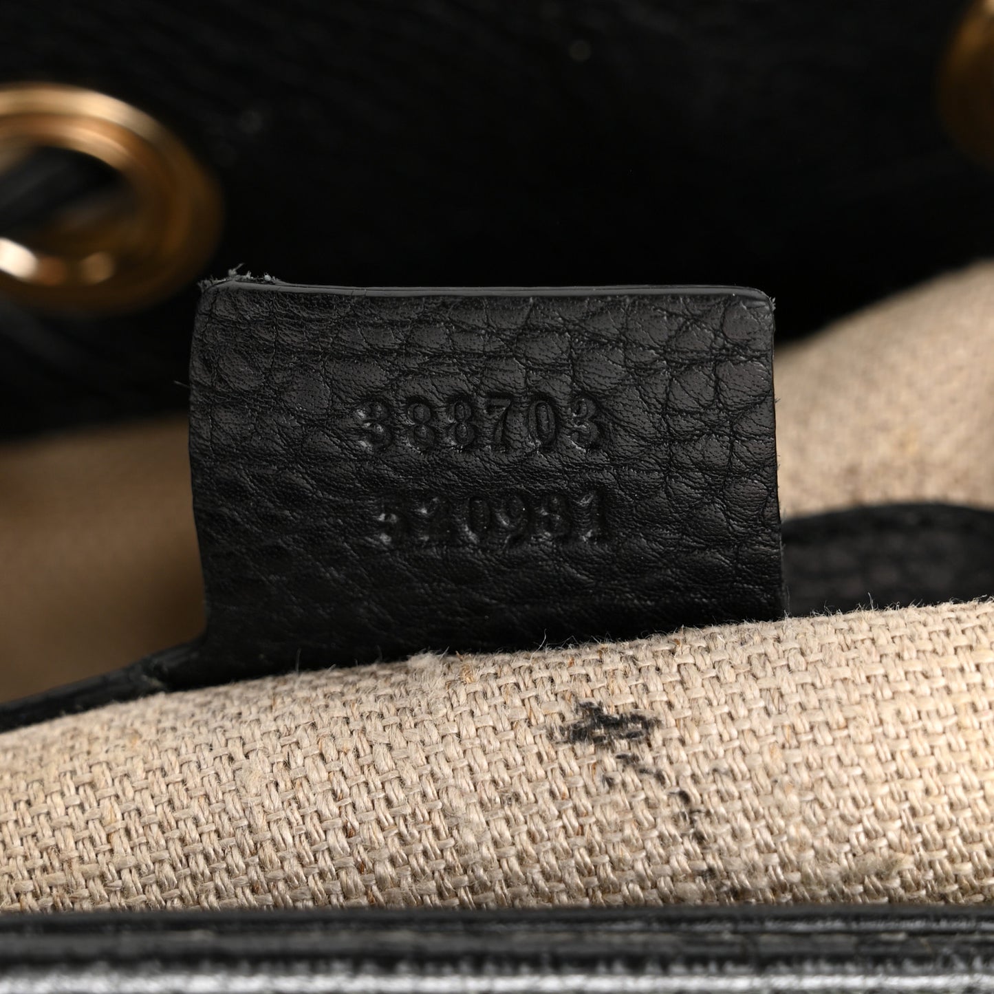 GG Monogram Calfskin Bucket Bag Black