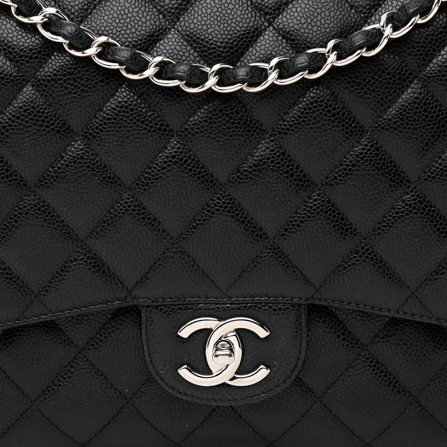 Chanel Caviar Quilted Maxi Double Flap Black 8 of 10