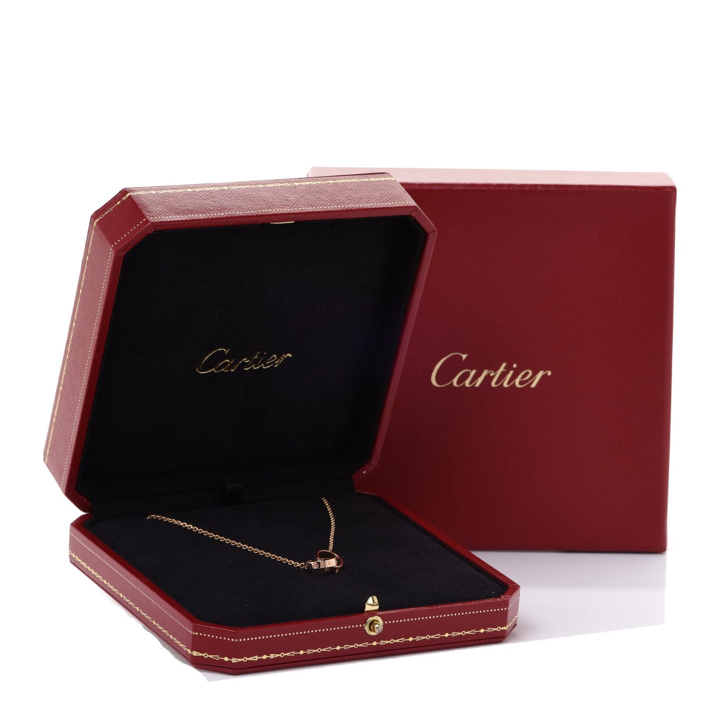 18K Pink Gold Interlocking LOVE Necklace