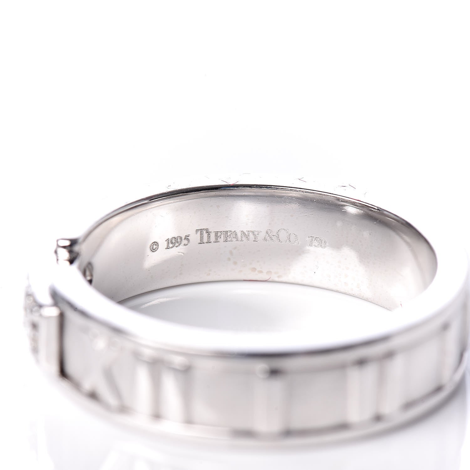 Tiffany 18K White Gold Diamond Atlas Ring 50 5.25 4 of 4