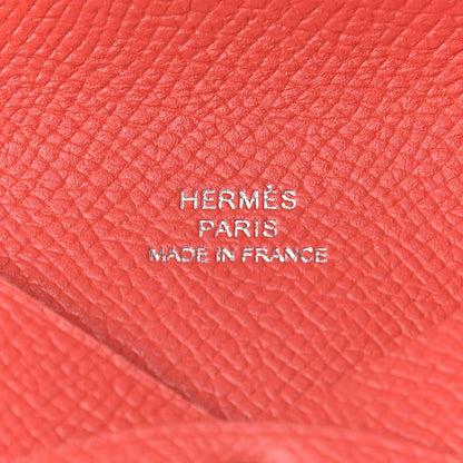 Hermes Epsom Calvi Card Case Rose Jaipur 6 of 8