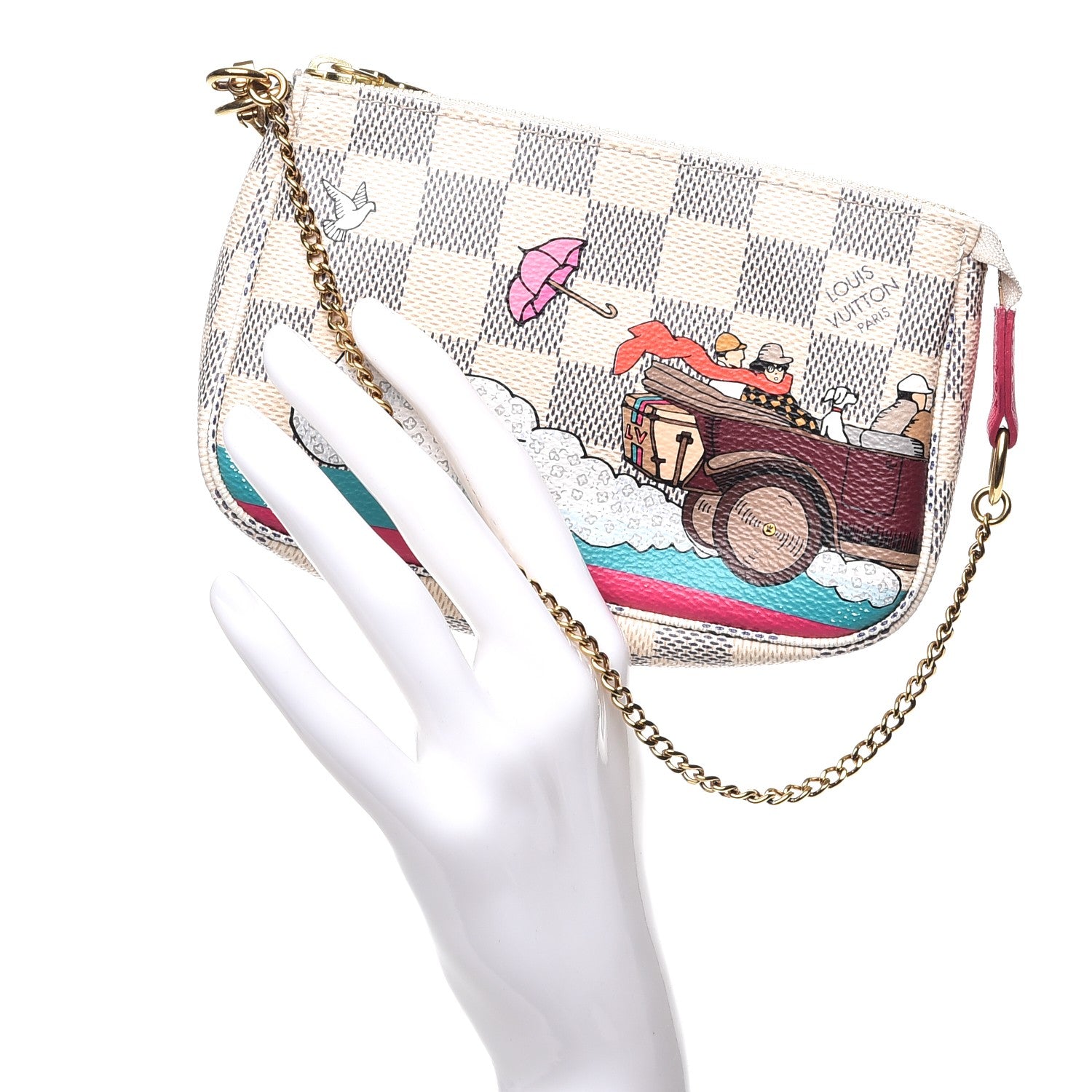 Louis Vuitton Damier Azur 2015 Christmas Animation Mini Pochette Accessories 2 of 8