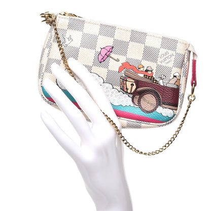Louis Vuitton Damier Azur 2015 Christmas Animation Mini Pochette Accessories 2 of 8