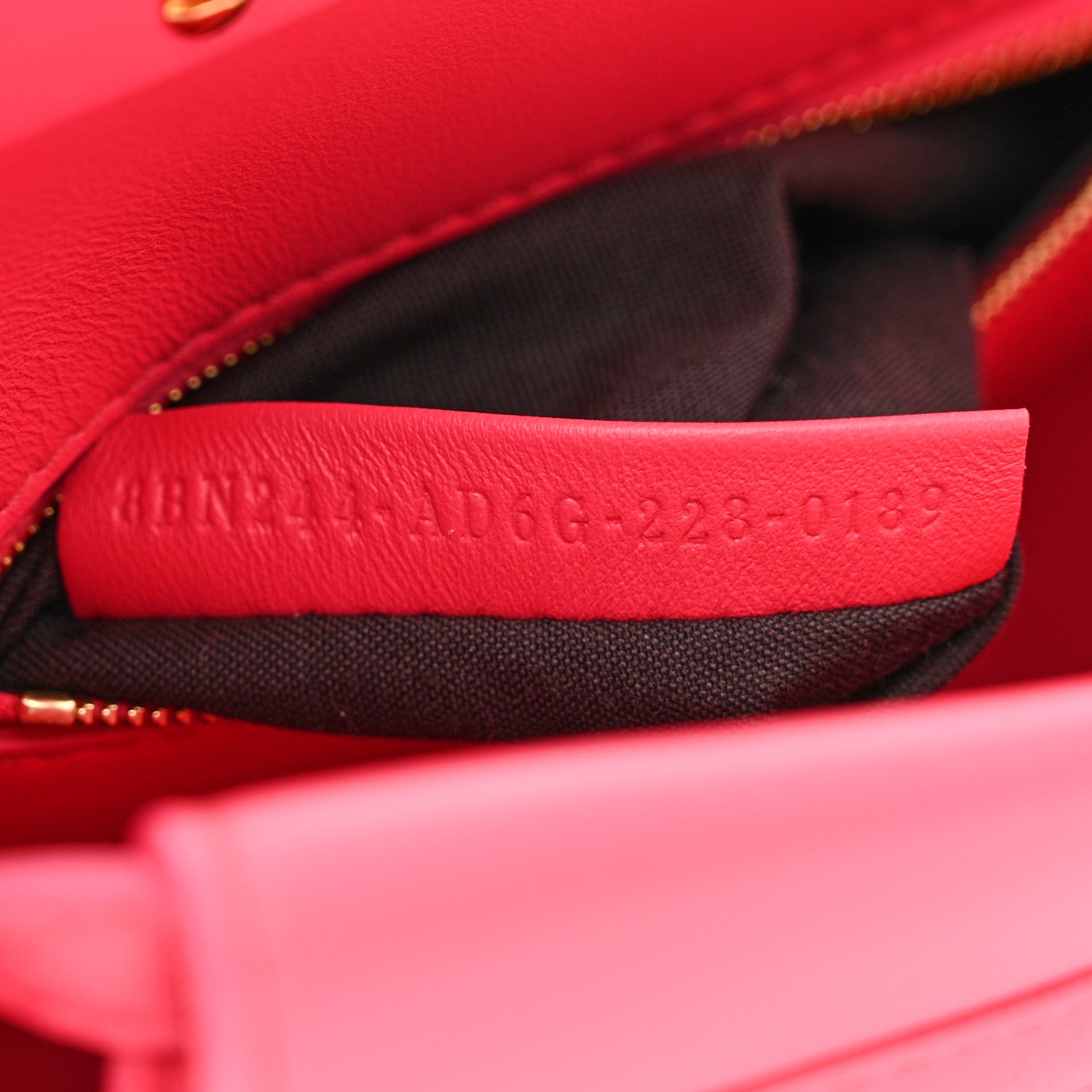 Fendi Nappa Stacked Bar Mini Peekaboo Iconic Satchel Lampone 7 of 15