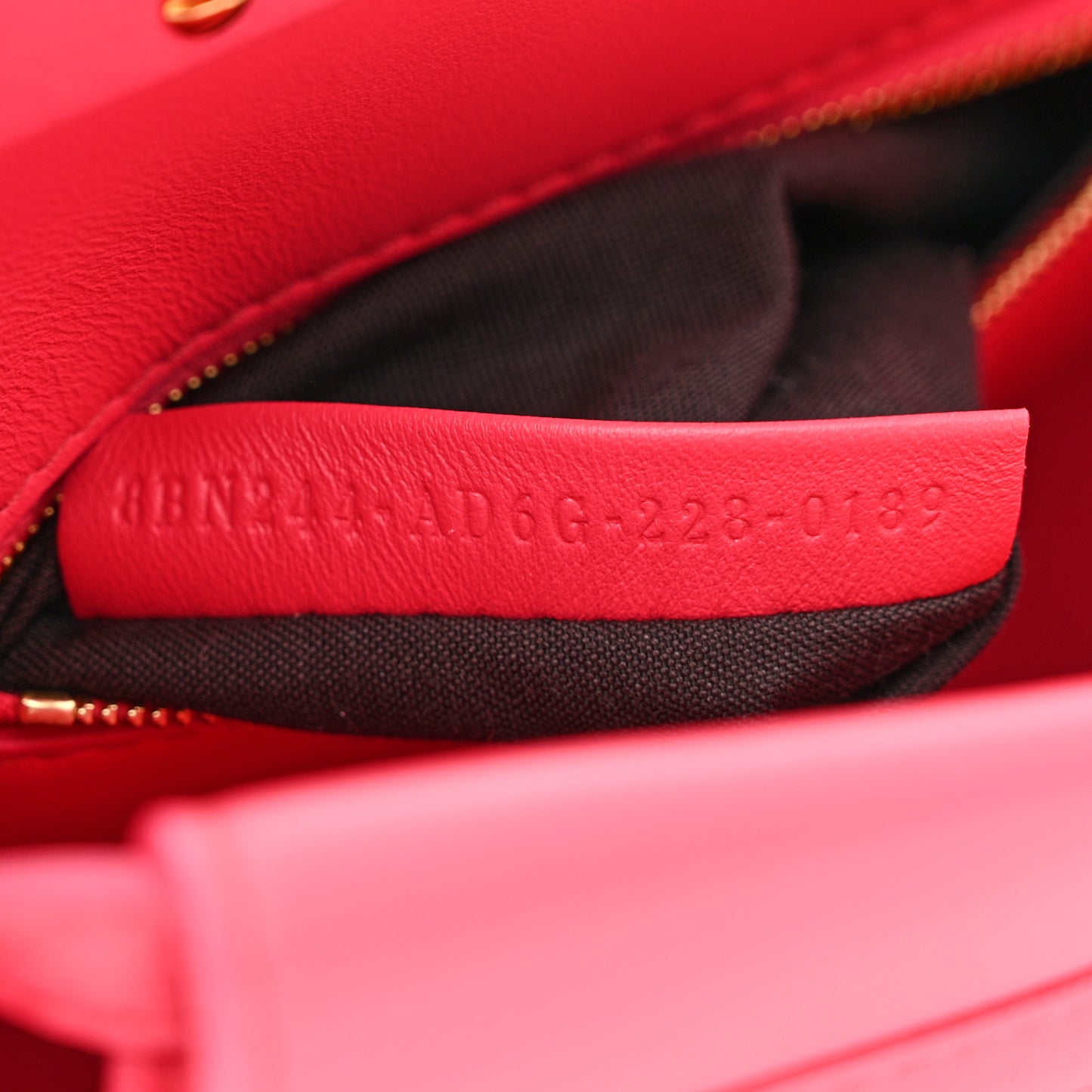 Nappa Stacked Bar Mini Peekaboo Iconic Satchel Lampone