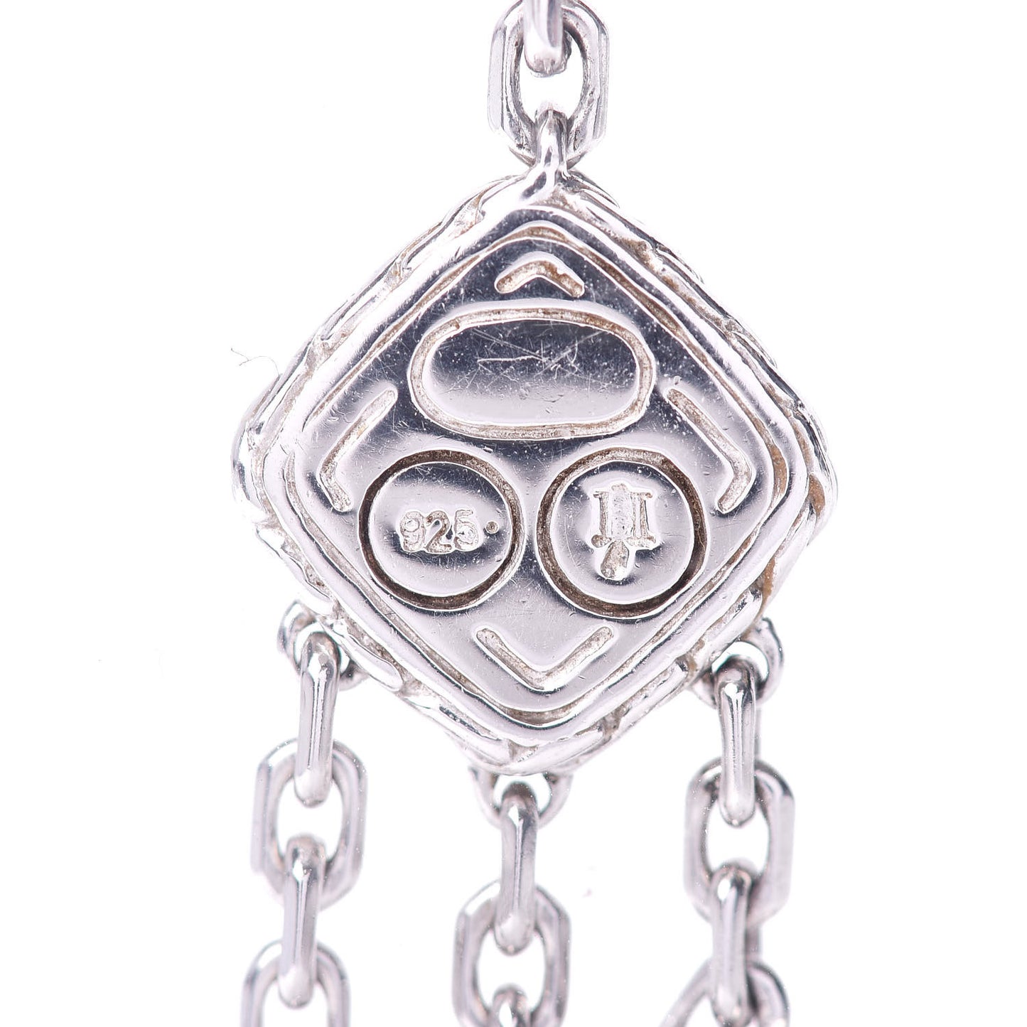 Sterling Silver Diamond Batu Kawung Chandelier Earrings