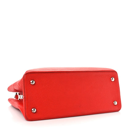 Louis Vuitton Taurillon Capucines MM Coquelicot 4 of 10