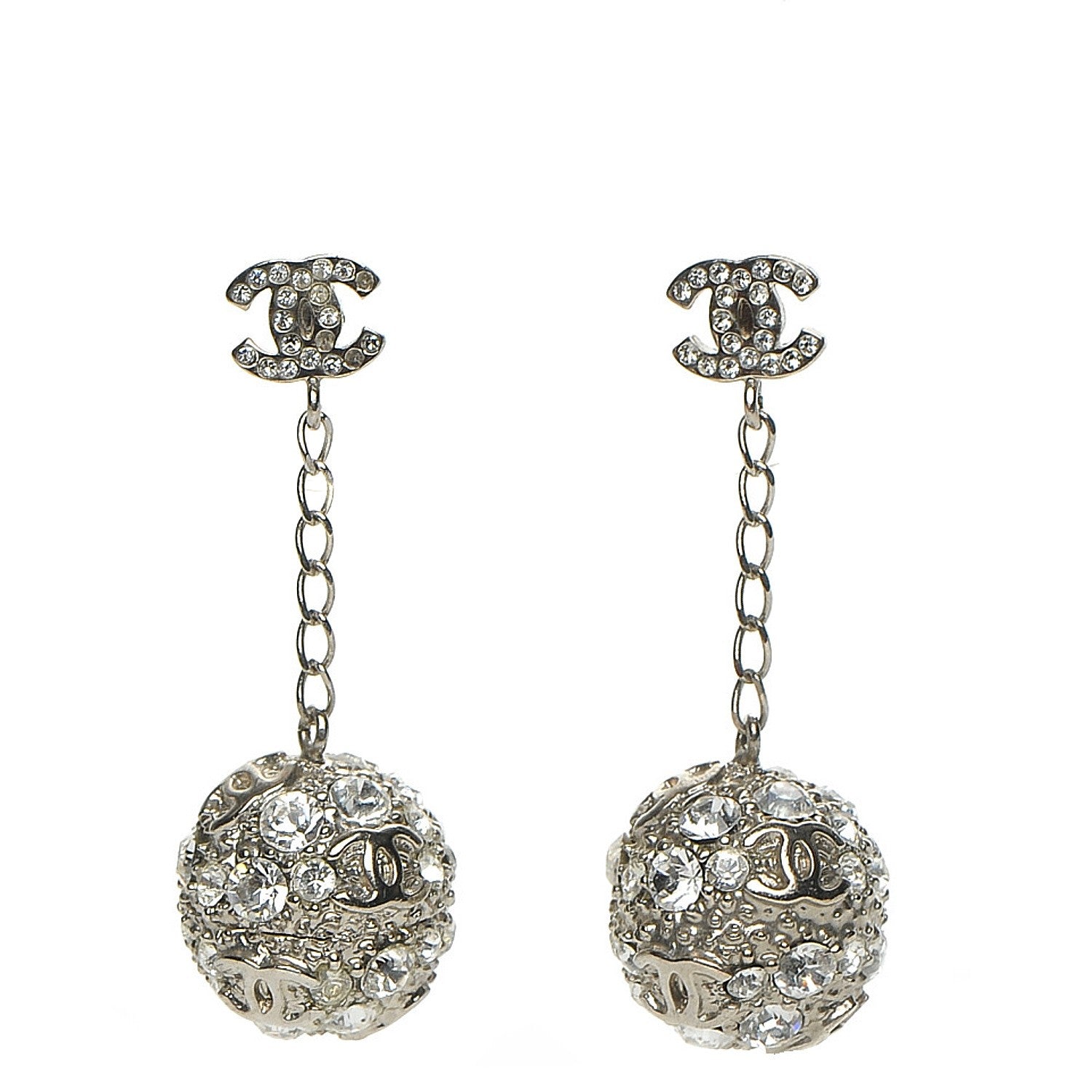 Chanel Crystal CC Dangle Earrings 1 of 5