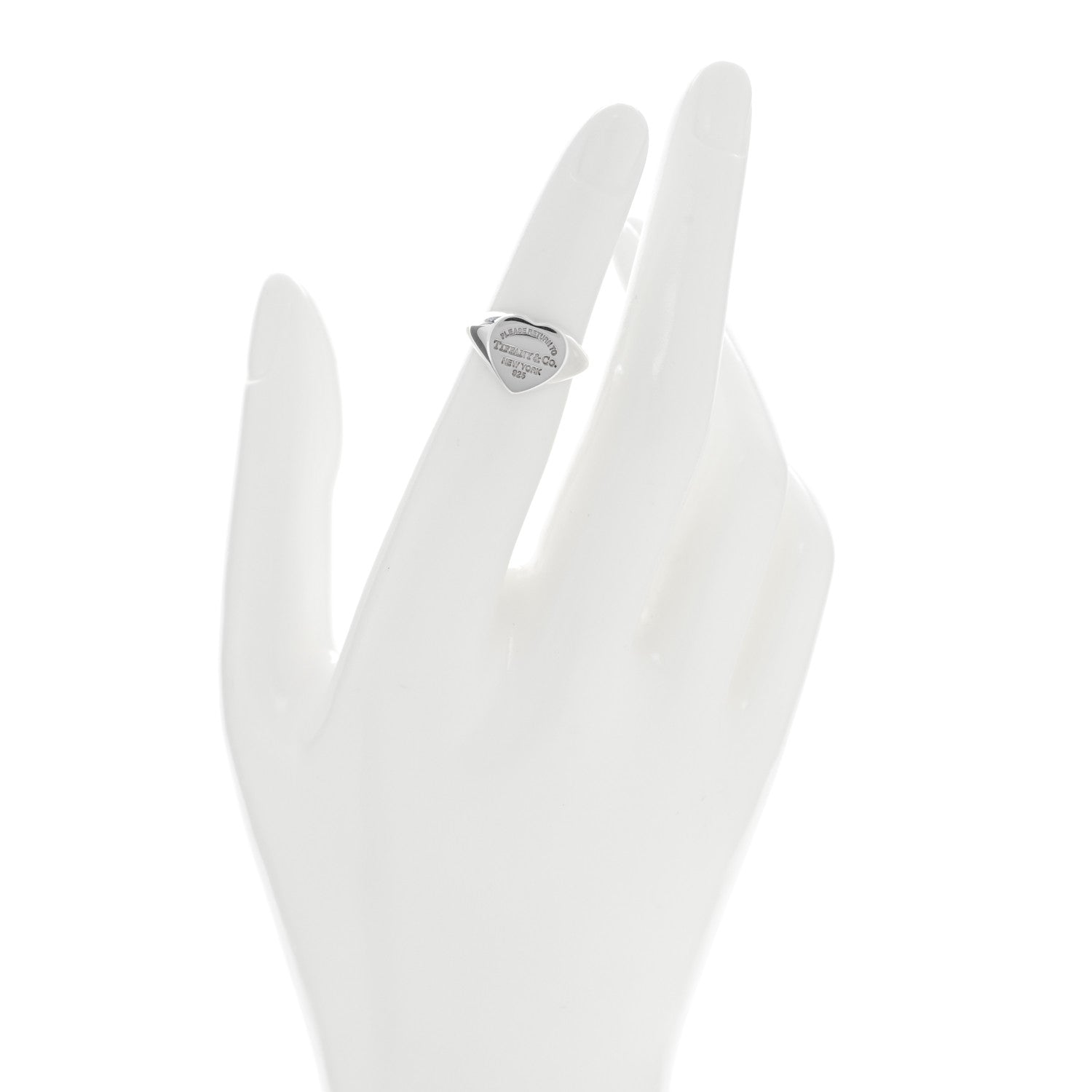 Tiffany Sterling Silver Return to Tiffany Heart Signet Ring 47 4 2 of 5