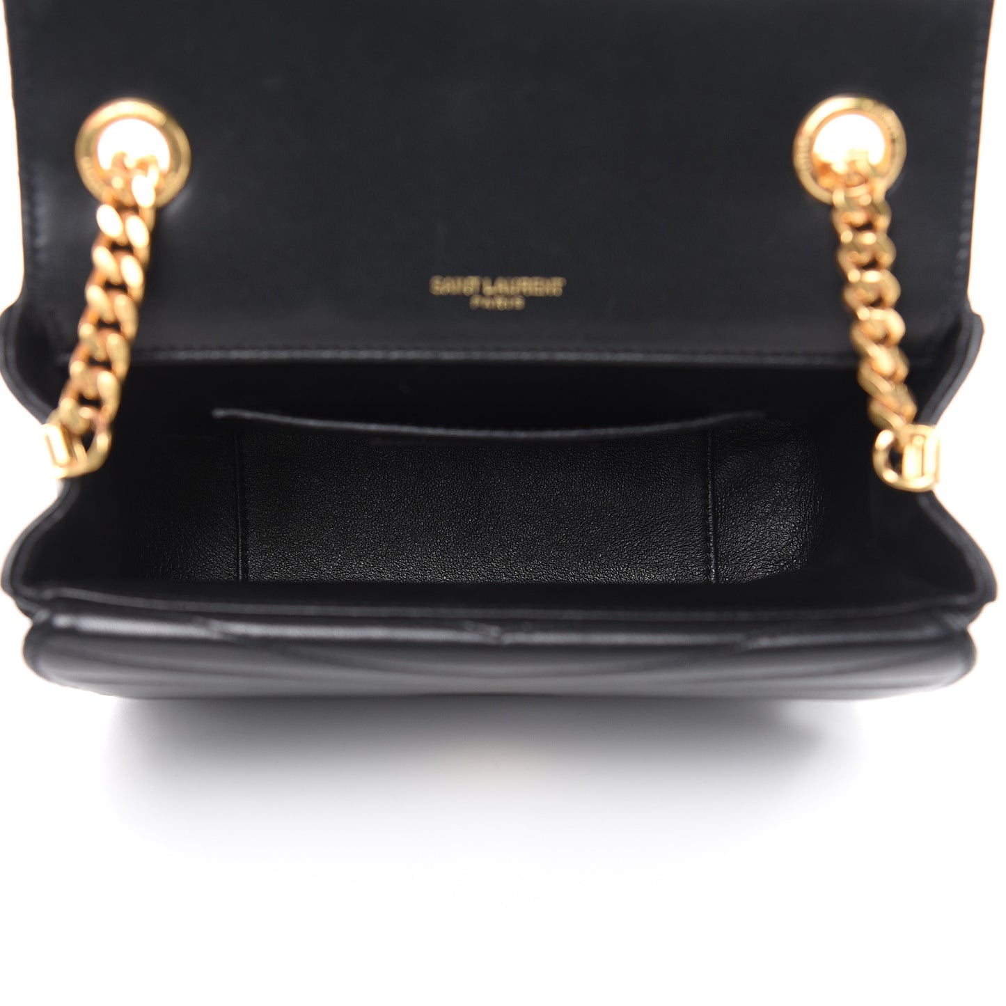 Lambskin Matelasse Chevron Monogram Small Sulpice Bag Black