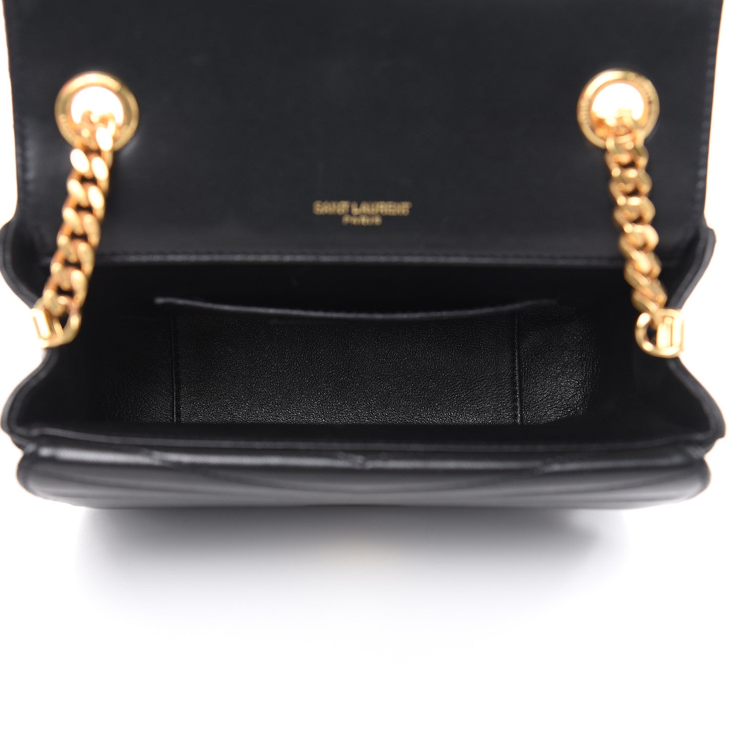 Saint Laurent Lambskin Matelasse Chevron Monogram Small Sulpice Bag Black 5 of 12