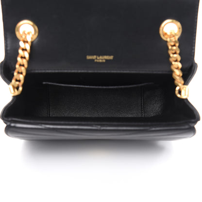 Saint Laurent Lambskin Matelasse Chevron Monogram Small Sulpice Bag Black 5 of 12