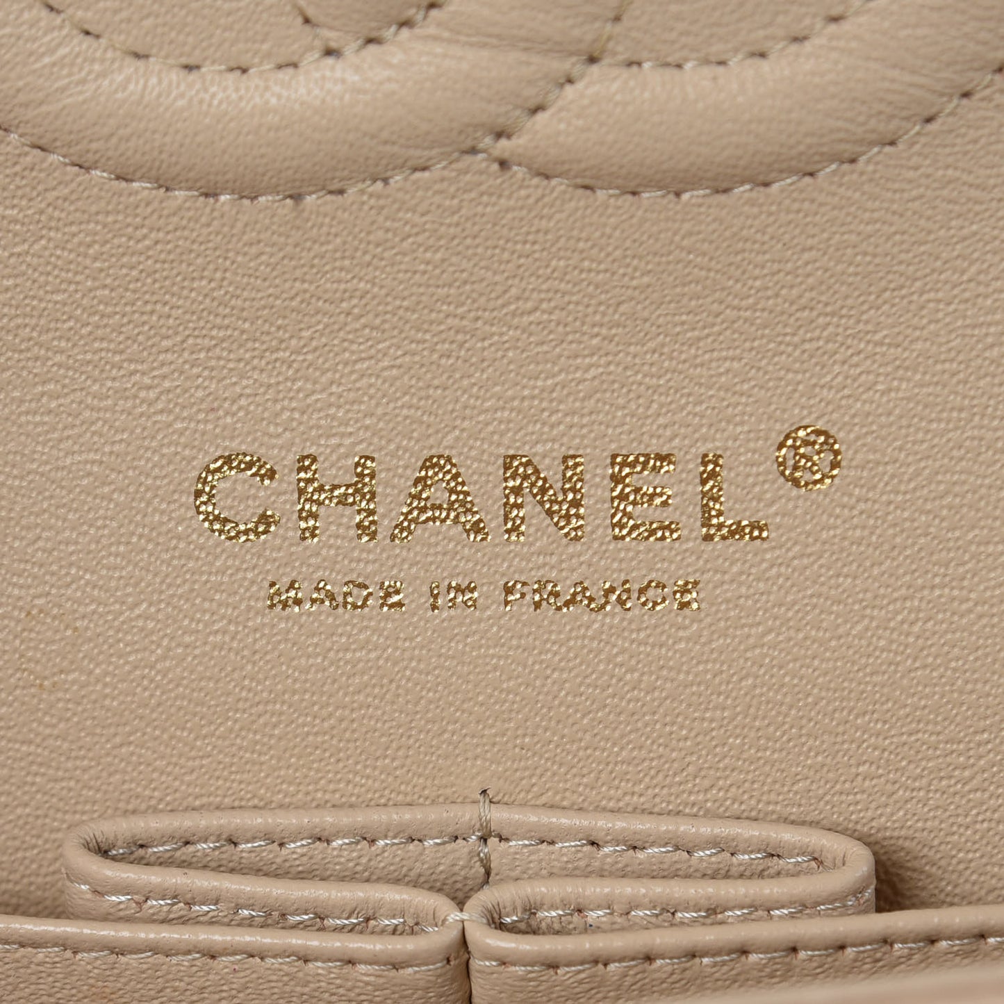 Caviar Quilted Medium Double Flap Beige Clair