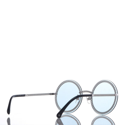 Chanel Chain Round Sunglasses 4245 Blue Silver 4 of 8