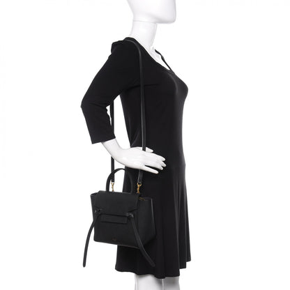 Celine Grained Calfskin Nano Belt Bag Black 3 of 9
