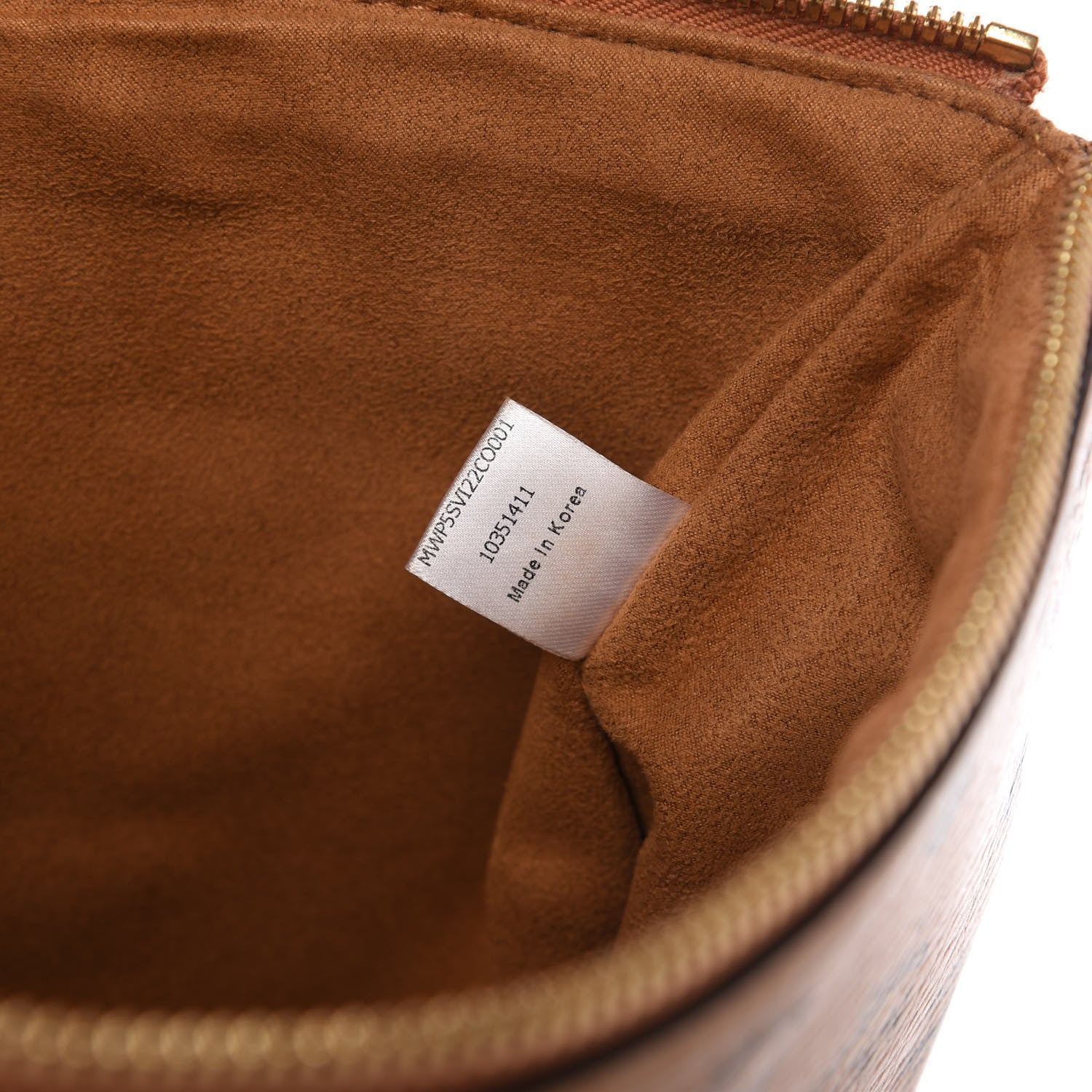 MCM Visetos Liz Shopper Tote Pouch Cognac 9 of 10