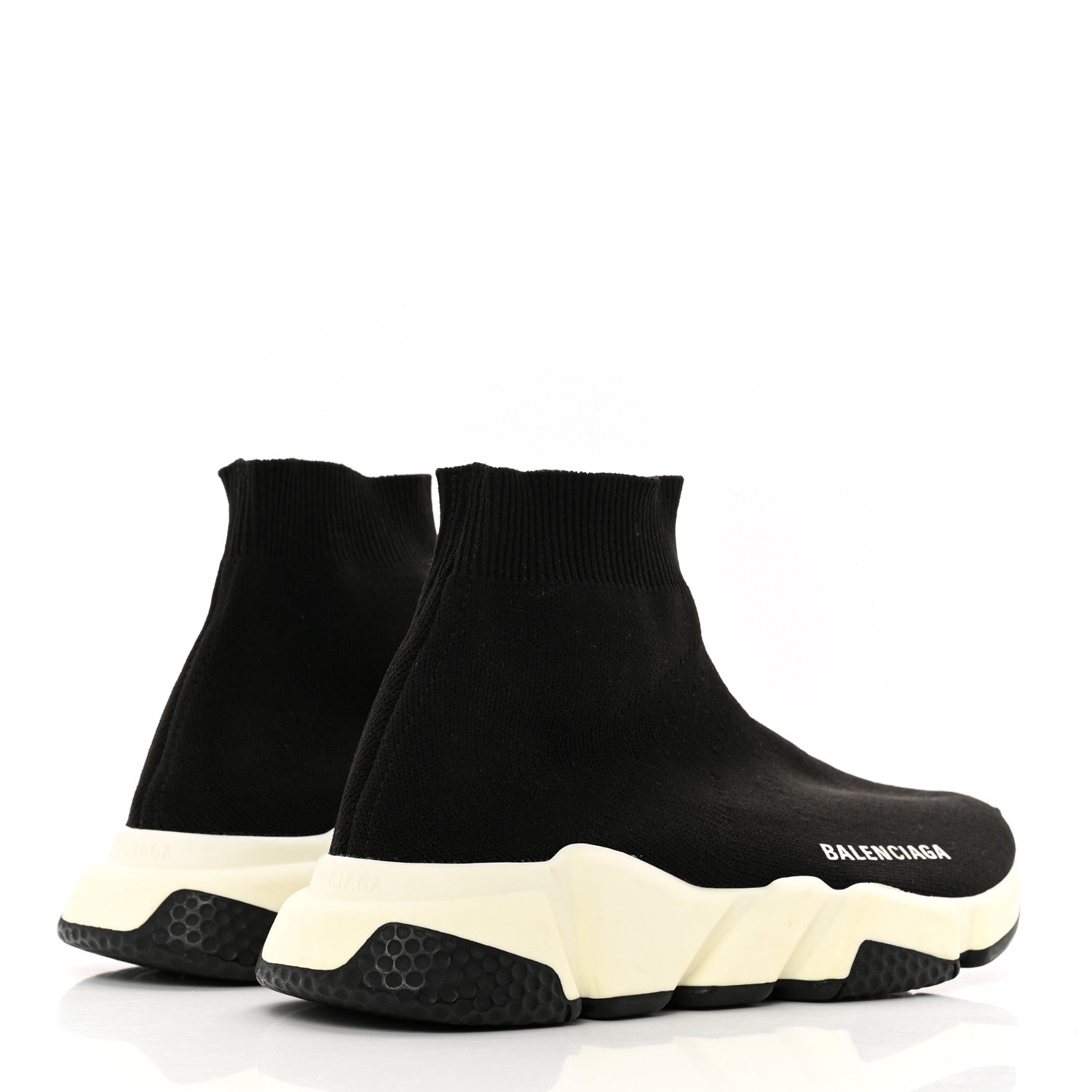 Balenciaga Neoprene Knit Womens Speed Sneakers 37 Black White 4 of 8