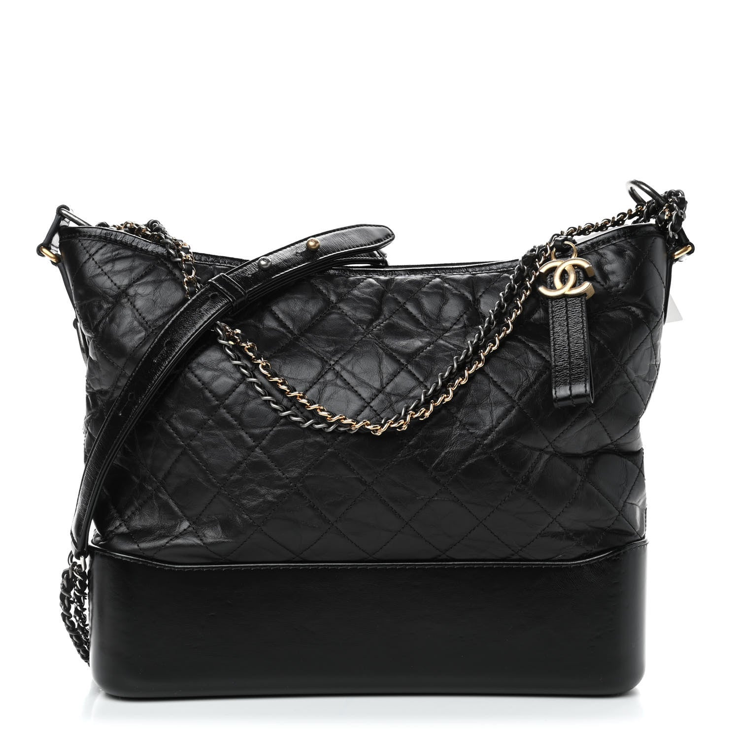 Chanel Aged Calfskin Quilted Large Gabrielle Hobo Black 1 of 4
